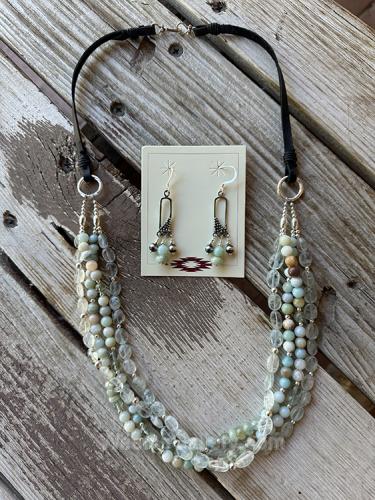 4 Strand Aquamarine Necklace by Myra Gadson